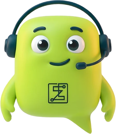 Zeni, la mascota, de frente